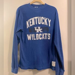 NCAA Blue Kentucky Wildcats Waffle Thermal Pullover - Size Small
